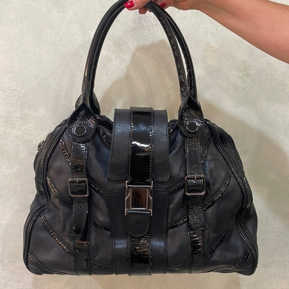 Iceberg pocketbook. Made in Italy. Highest quality black & black patent leather